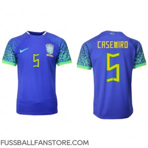 Brasilien Casemiro #5 Replik Auswärtstrikot WM 2022 Kurzarm